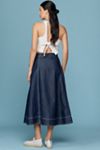 Pilcro Side-Slit Denim A-Line Midi Skirt