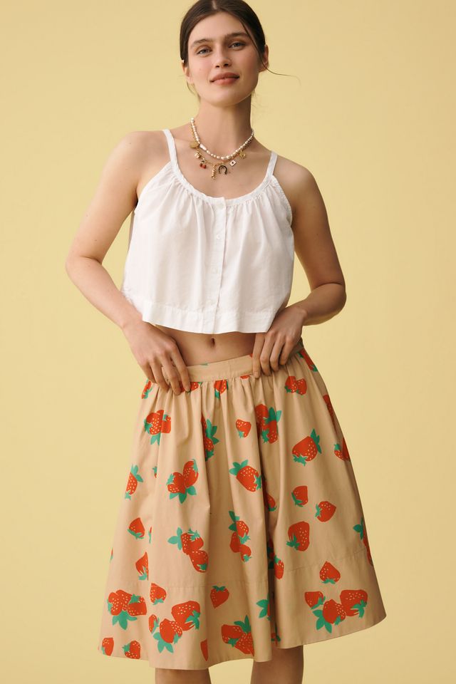 The Jacie Poplin Printed Knee-Length Skirt by Maeve #2