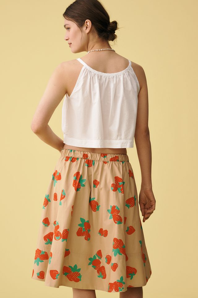 The Jacie Poplin Printed Knee-Length Skirt by Maeve #3