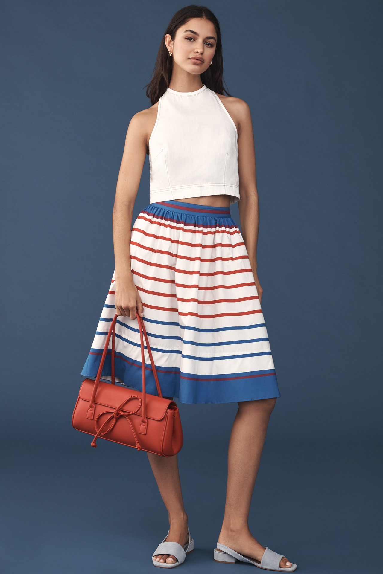 The Jacie Poplin Skirt by Maeve
