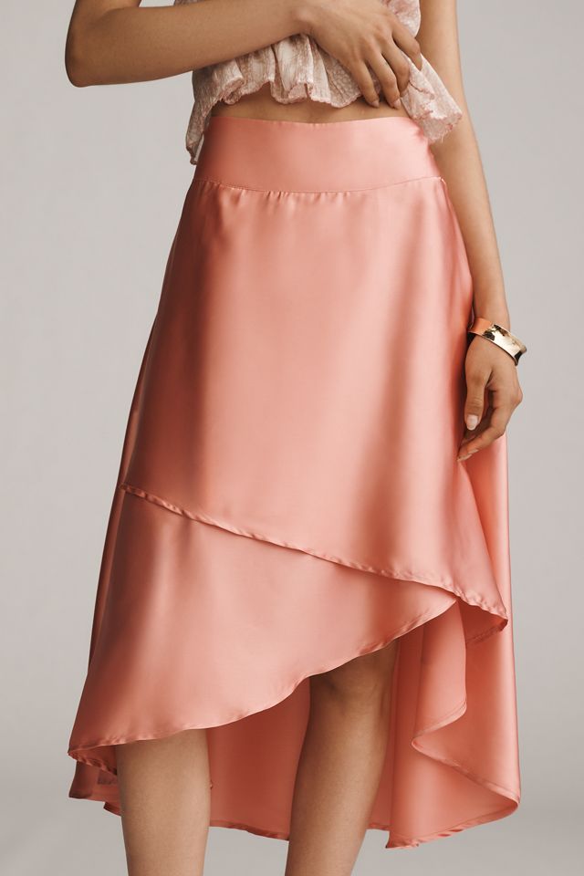 By Anthropologie Silky Tiered Midi Skirt #3