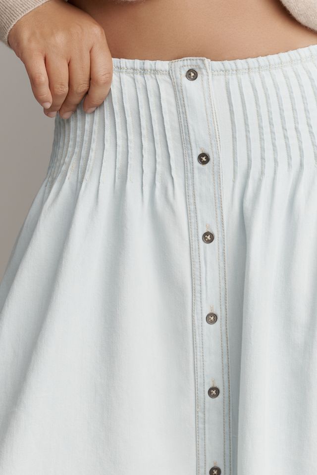 Pilcro Pintuck Basque-Waist Denim Maxi Skirt #7