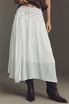 By Anthropologie Smocked Soft Midi Skirt
