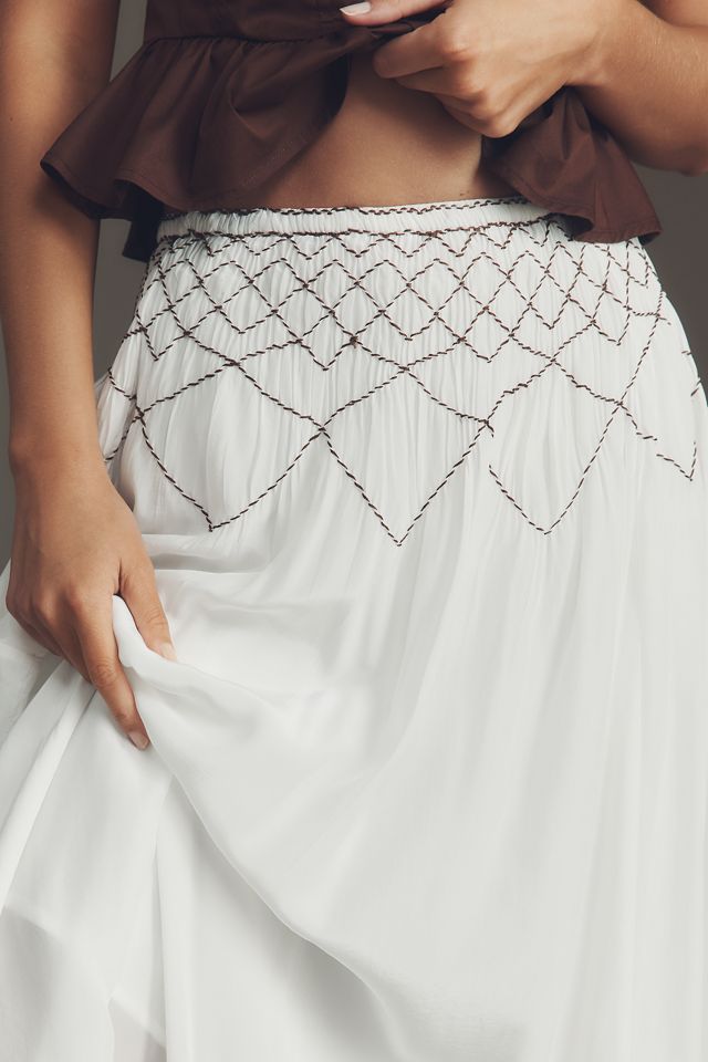 By Anthropologie Smocked Soft Midi Skirt #3