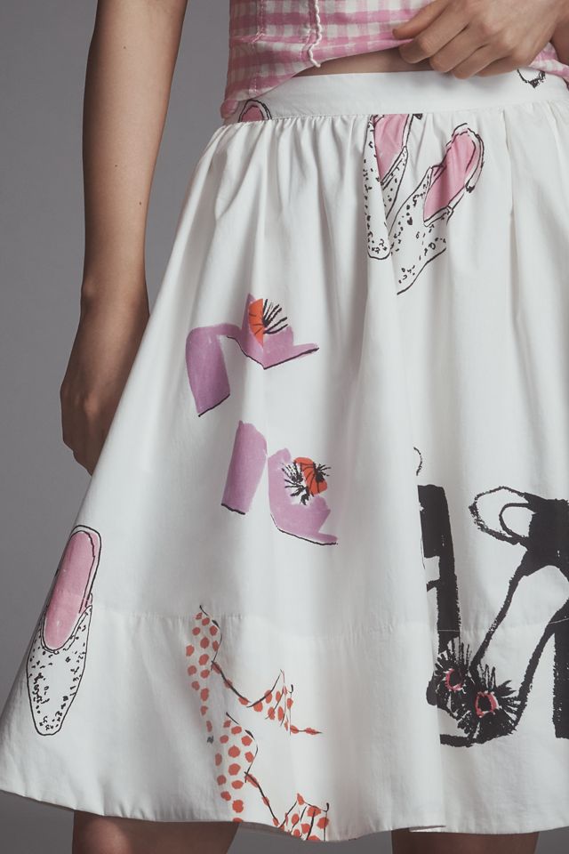 The Jacie Poplin Printed Knee-Length Skirt by Maeve: Danielle Kroll Edition
