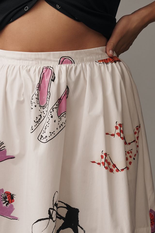 The Jacie Poplin Printed Knee-Length Skirt by Maeve: Danielle Kroll Edition #5