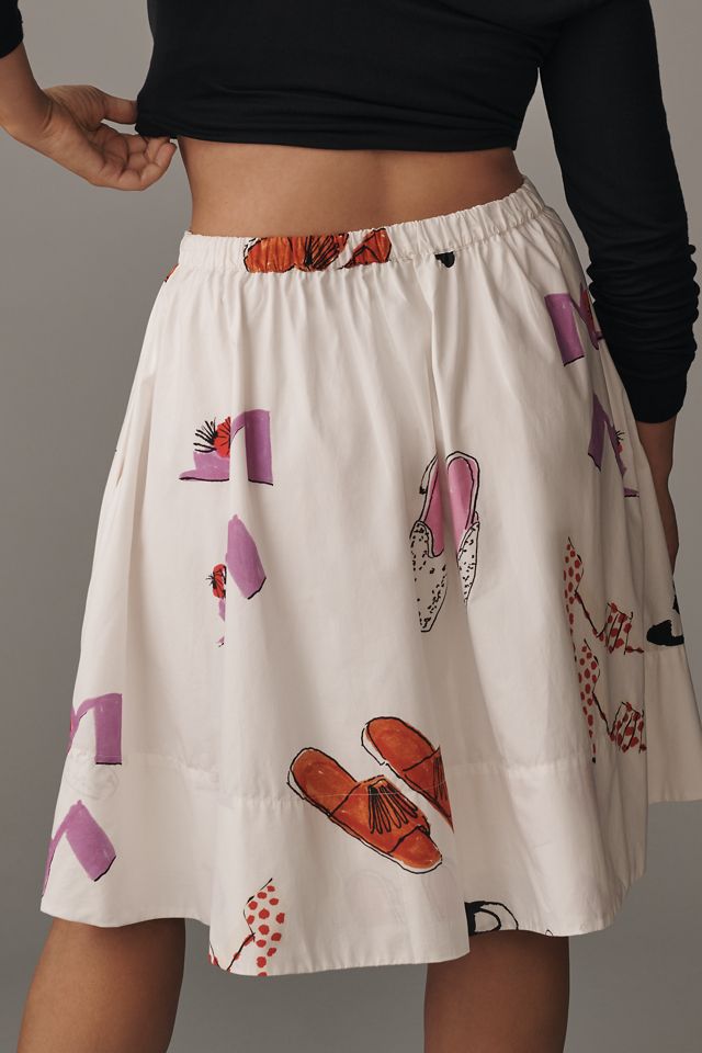 The Jacie Poplin Printed Knee-Length Skirt by Maeve: Danielle Kroll Edition #6