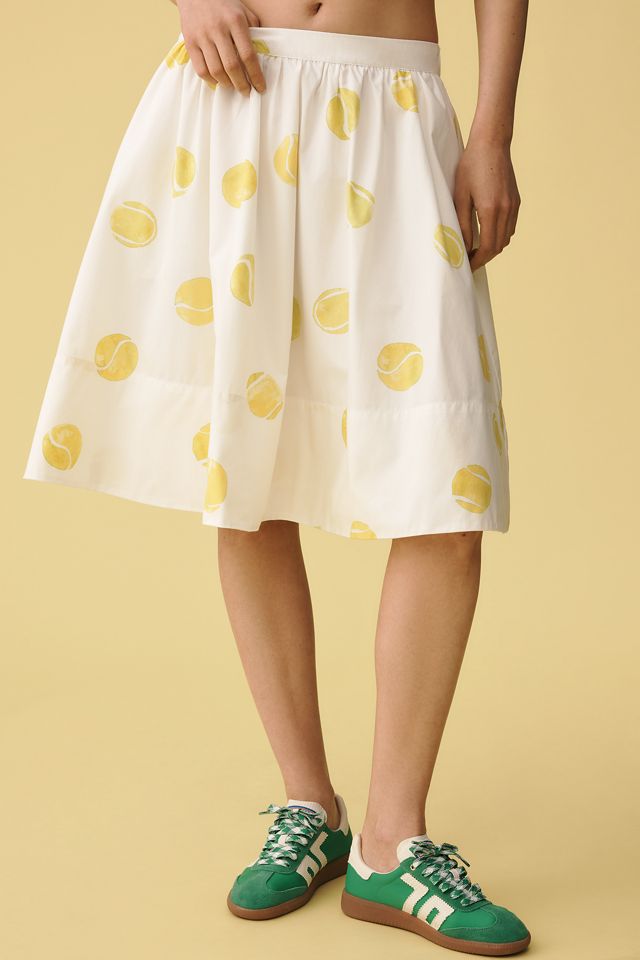 The Jacie Poplin Printed Knee-Length Skirt by Maeve: Kate Schelter Edition #1