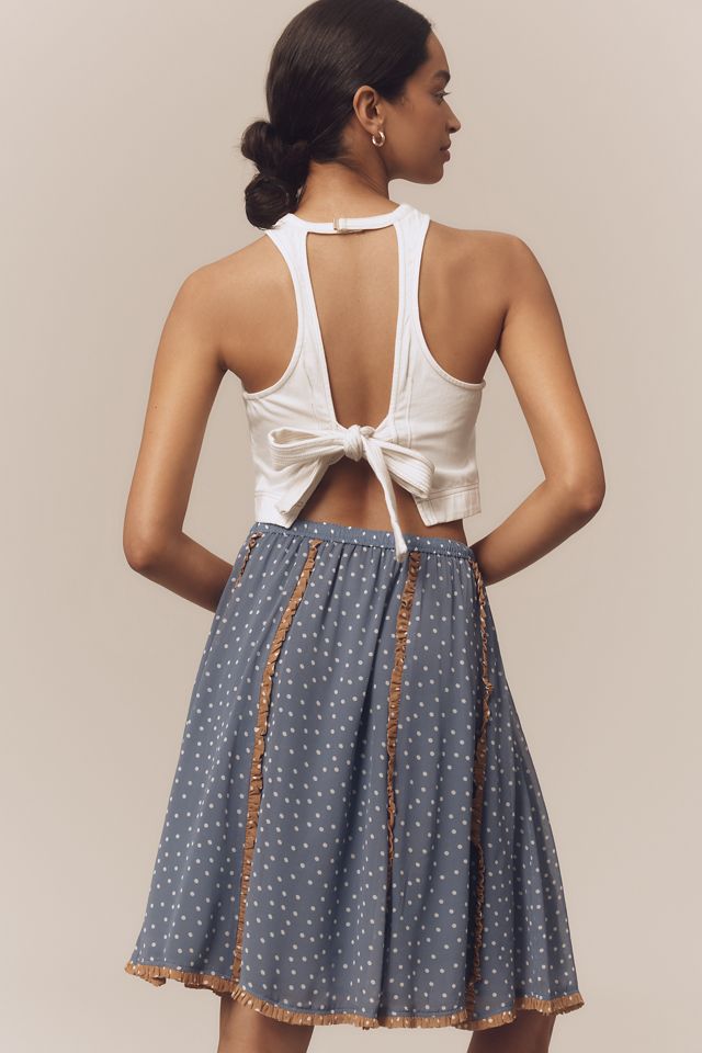 Maeve Seamed Chiffon Swing Knee-Length Skirt