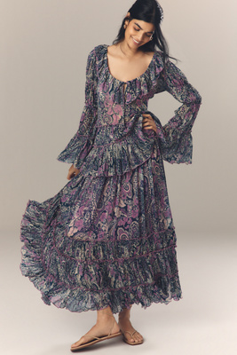 By Anthropologie Ruffled Sheer Petticoat Maxi Skirt