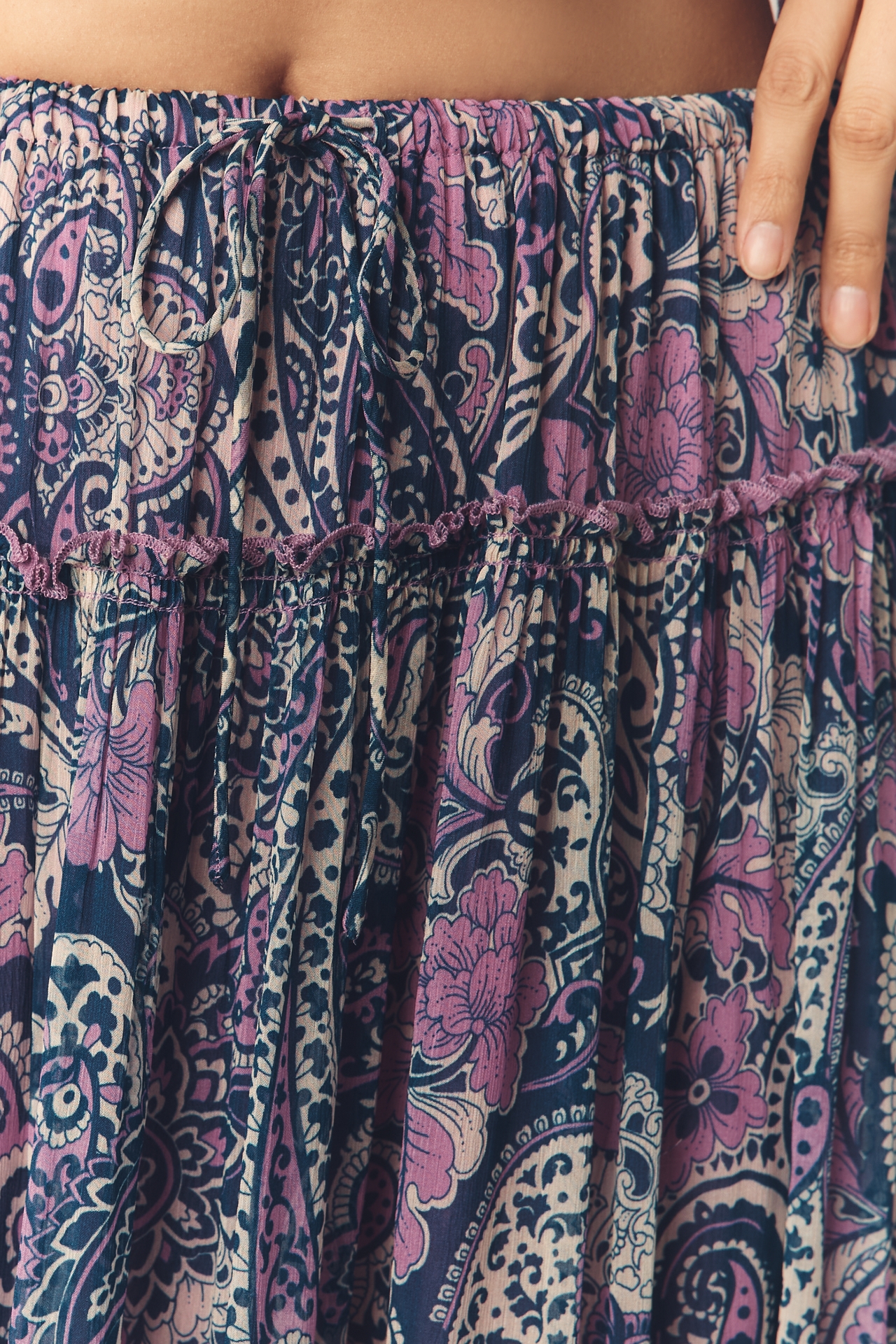 By Anthropologie Ruffled Petticoat Maxi Skirt
