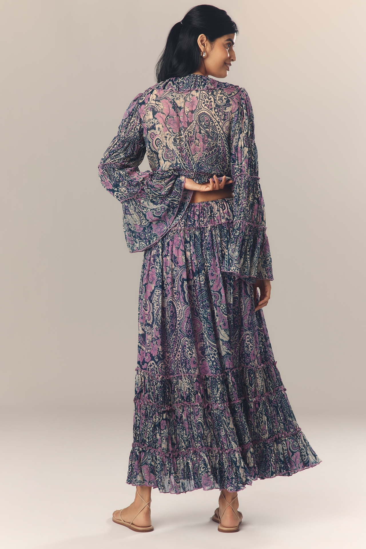 By Anthropologie Ruffled Petticoat Maxi Skirt