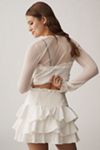 By Anthropologie Ruffled Denim Mini Skirt