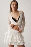 By Anthropologie Ruffled Denim Mini Skirt
