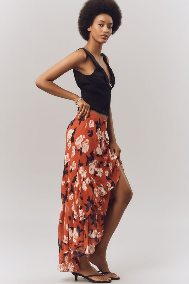 Maeve Asymmetric Ruffled High-Low Skirt #2