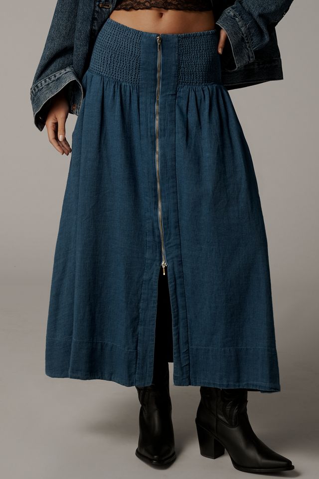 The Tommie Zip-Front Midi Skirt #1