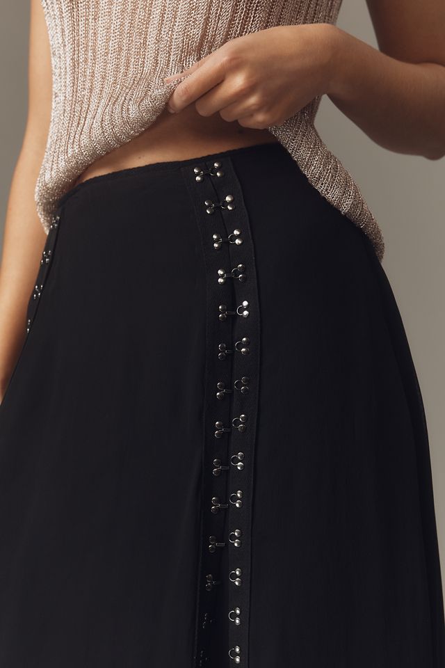 By Anthropologie Hook-and-Eye Sheer Midi Skirt #1