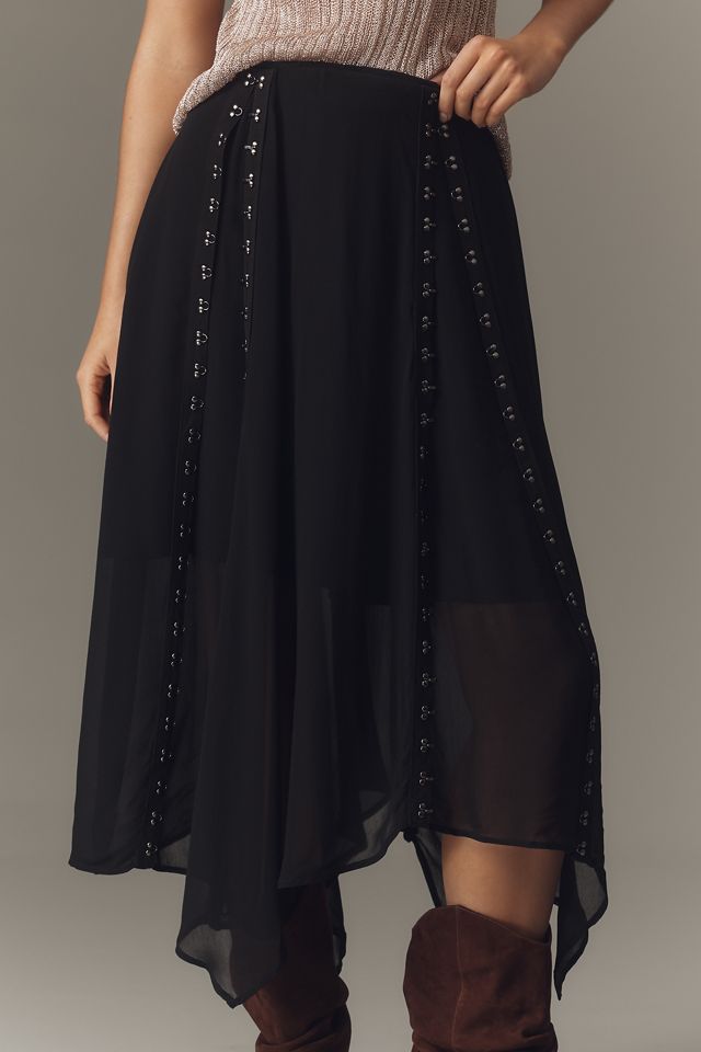 By Anthropologie Hook-and-Eye Sheer Midi Skirt #2