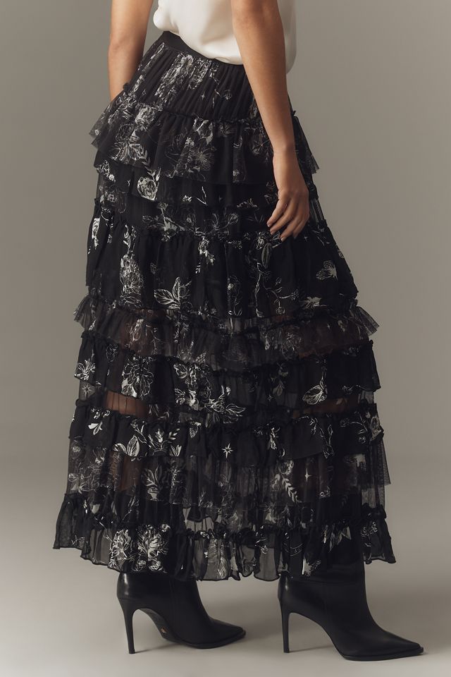 By Anthropologie Ruffled Tulle Petticoat Maxi Skirt #2