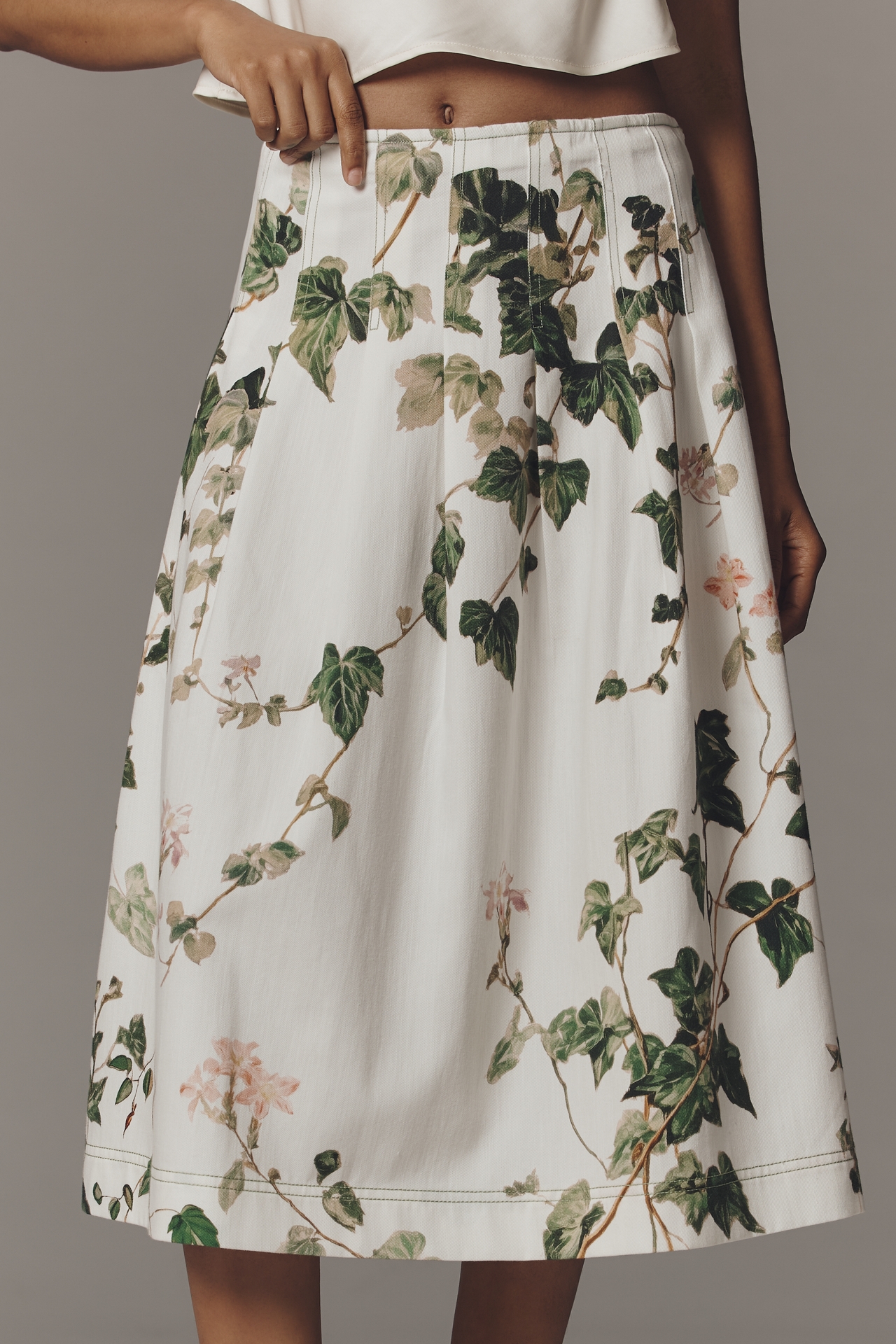 By Anthropologie Paneled Waist Midi Skirt