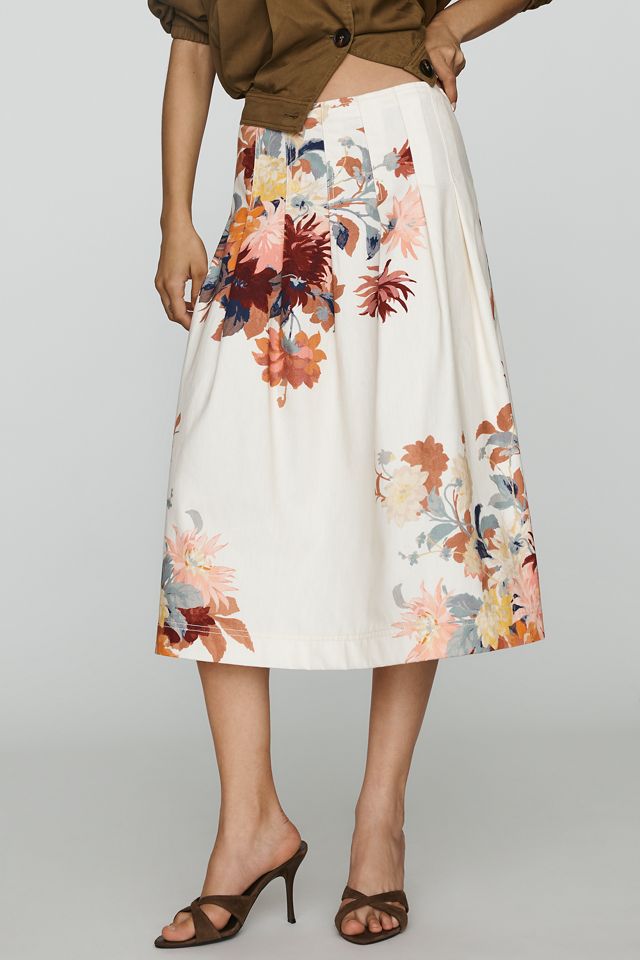 By Anthropologie Paneled Waist Midi Skirt #1