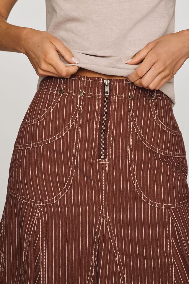 Pilcro Fluted Denim Skirt #1