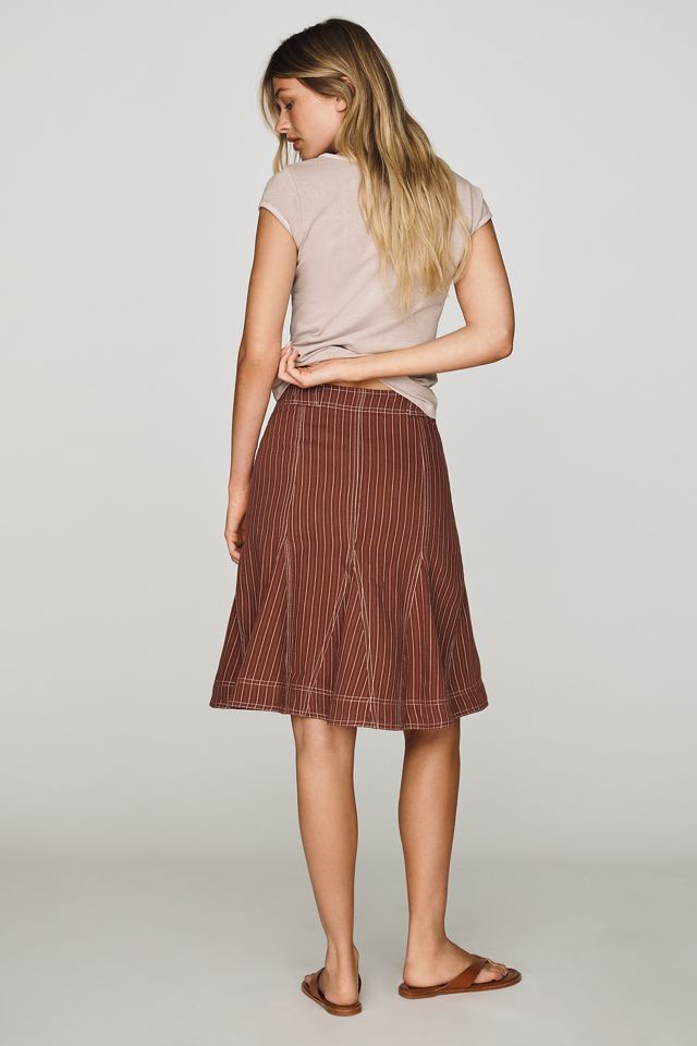 Pilcro Fluted Denim Skirt #2