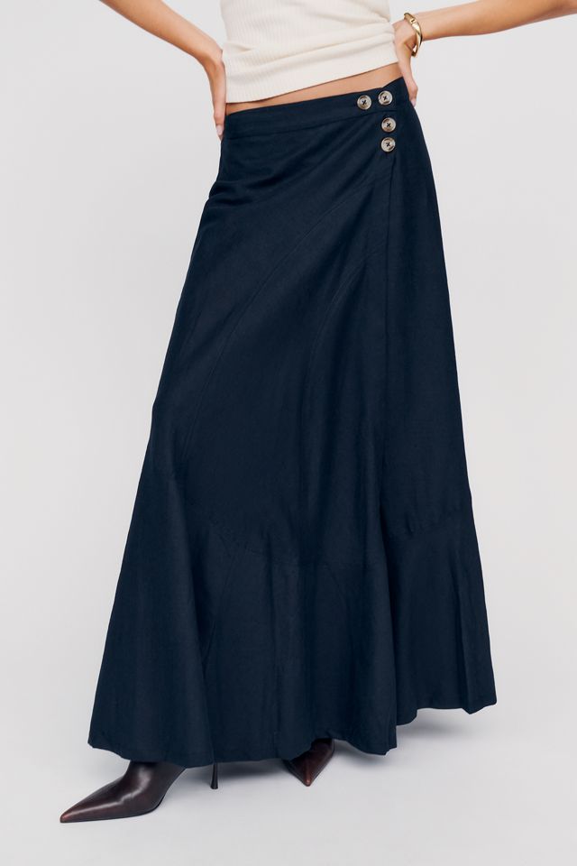 By Anthropologie Olivette Linen Cotton Maxi Skirt #1