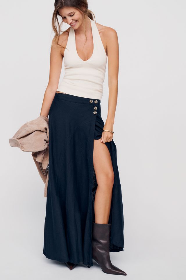 By Anthropologie Olivette Linen Cotton Maxi Skirt #2