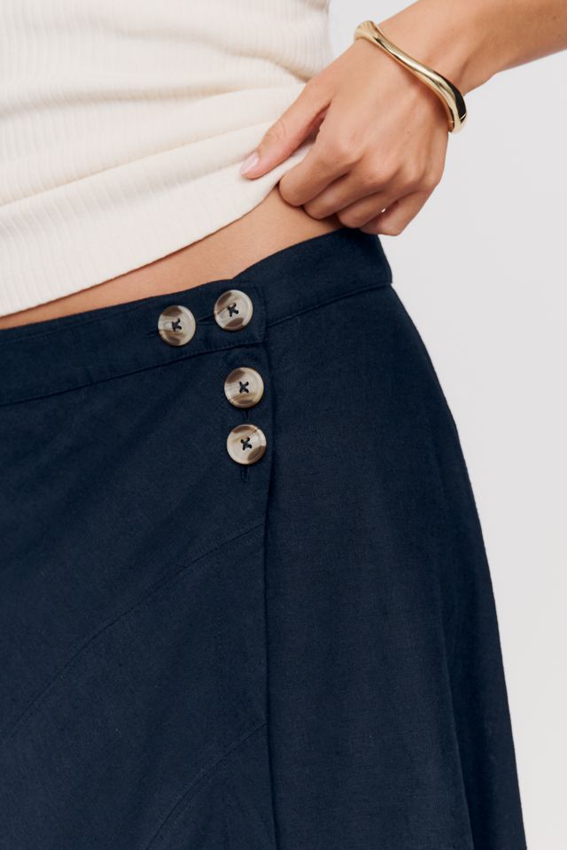 By Anthropologie Olivette Linen Cotton Maxi Skirt #3
