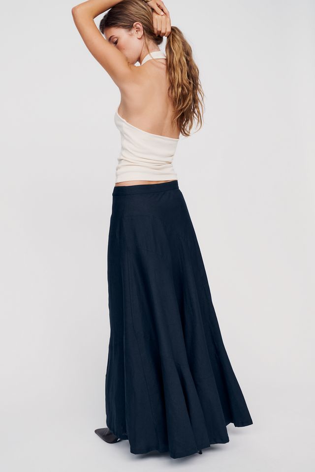 By Anthropologie Olivette Linen Cotton Maxi Skirt #4
