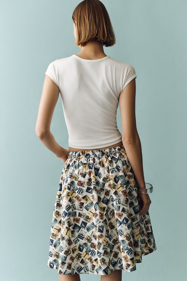 Jacie Poplin Printed Midi Skirt by Maeve #3