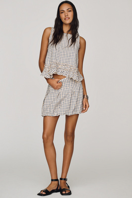 Bubble-Hem Mini Skirt