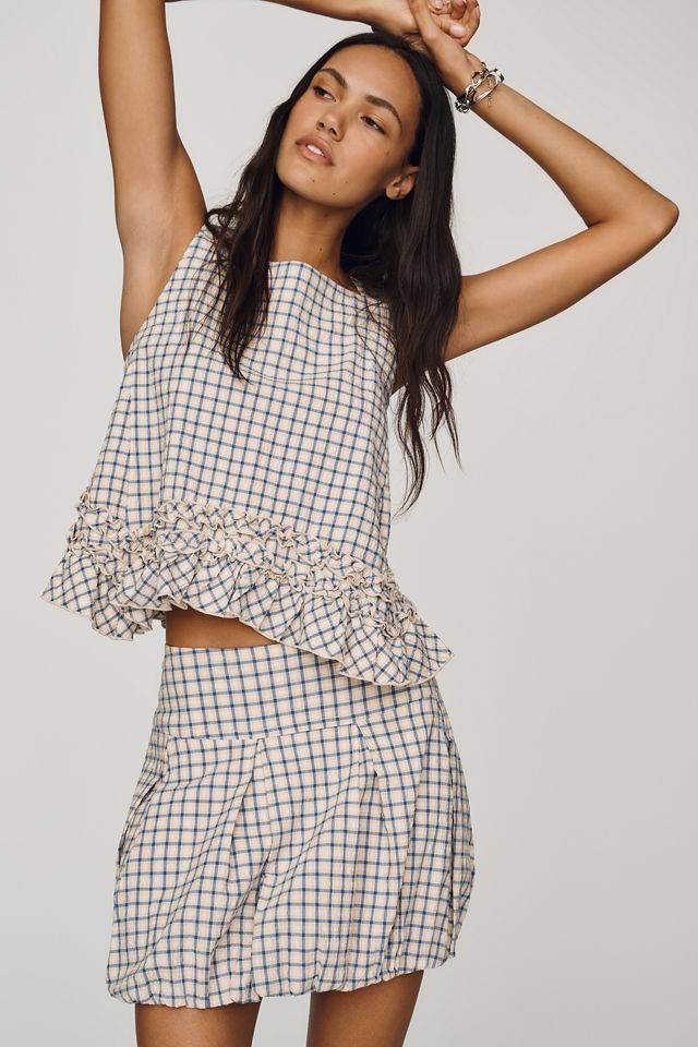 Maeve Bubble-Hem Mini Skirt #3
