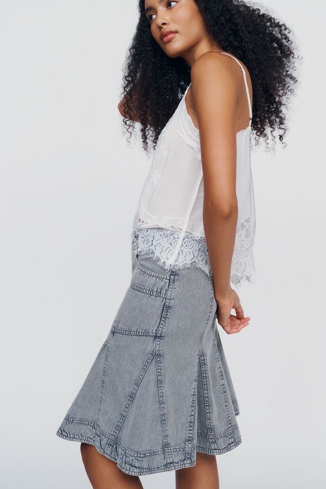 Pilcro 100% Cotton Modern Fluted Midi Skirt #1