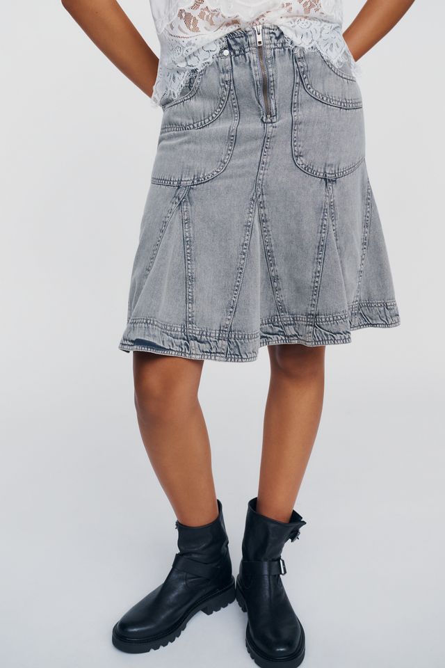 Pilcro 100% Cotton Modern Fluted Midi Skirt #2