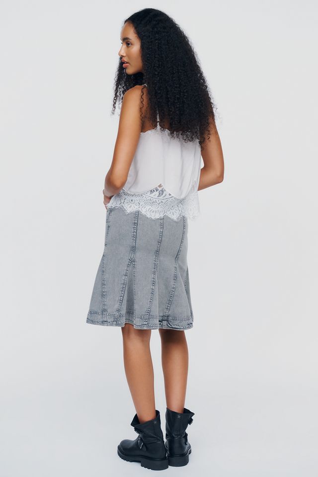 Pilcro 100% Cotton Modern Fluted Midi Skirt #3