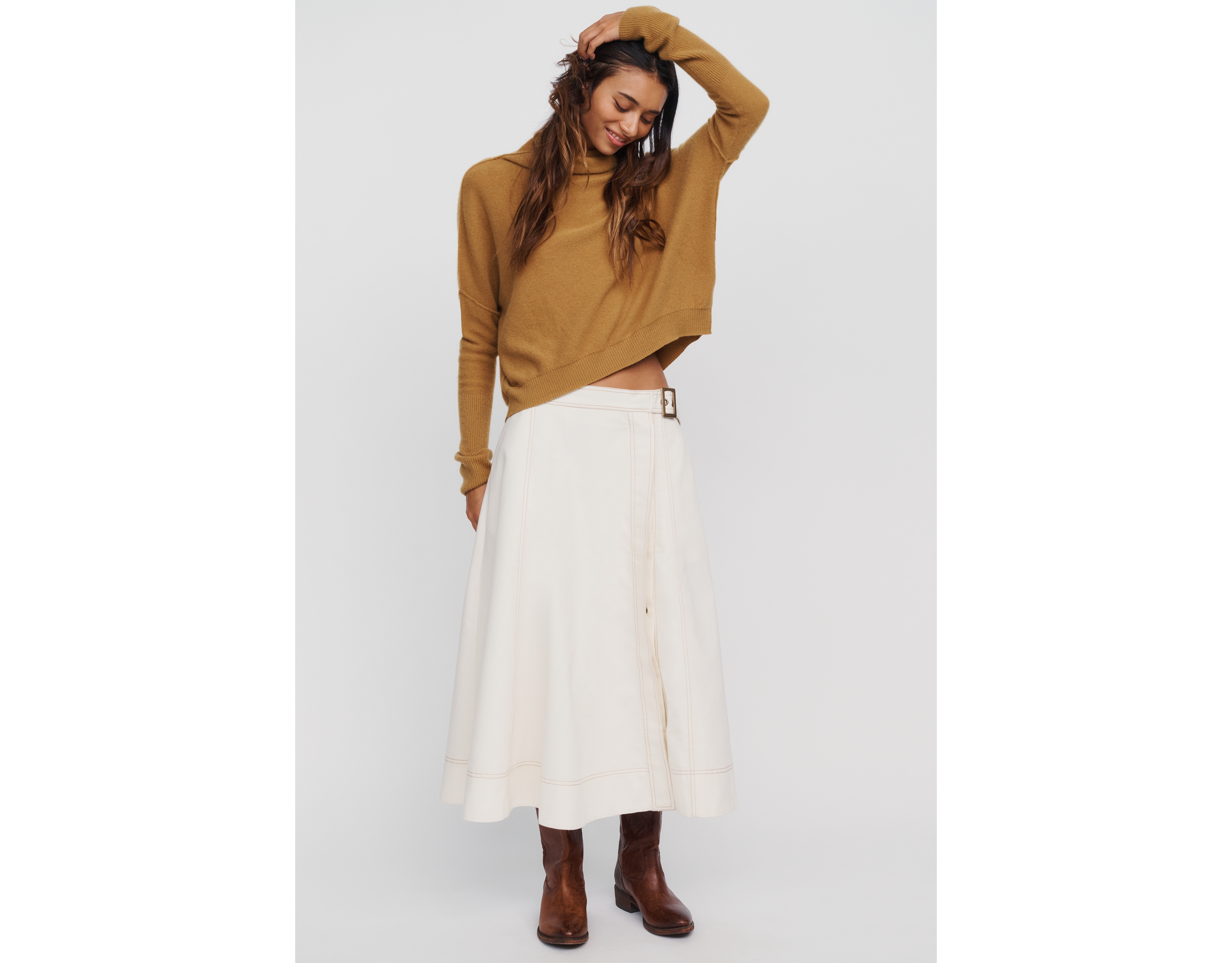 Pilcro Low-Slung Wrap Skirt