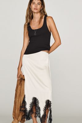 RMN Lucia Satin Midi Skirt
