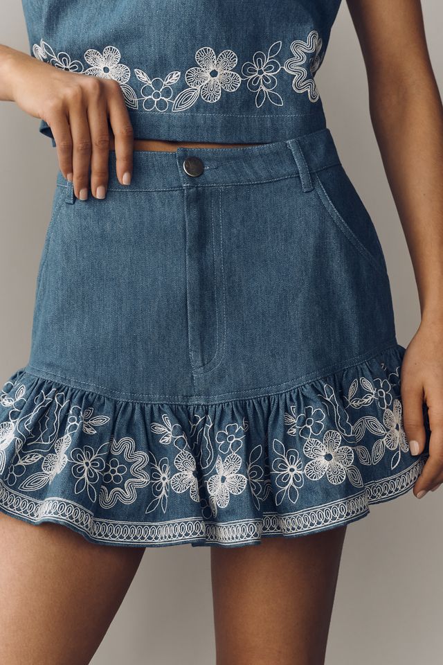 Love The Label Kiki Ruffled Mini Skirt | Anthropologie