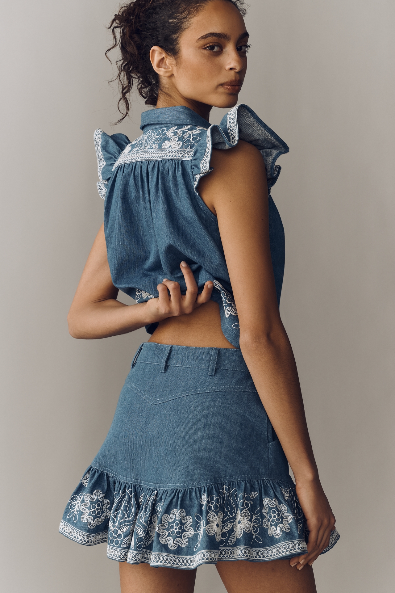 Love The Label Kiki Ruffled Mini Skirt