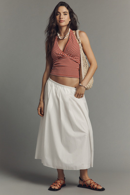 Theory Pleated A-line Midi Skirt