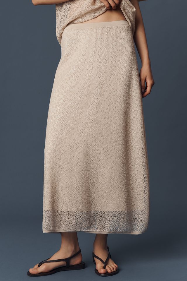 Theory Floral Lace A-Line Midi Skirt #1