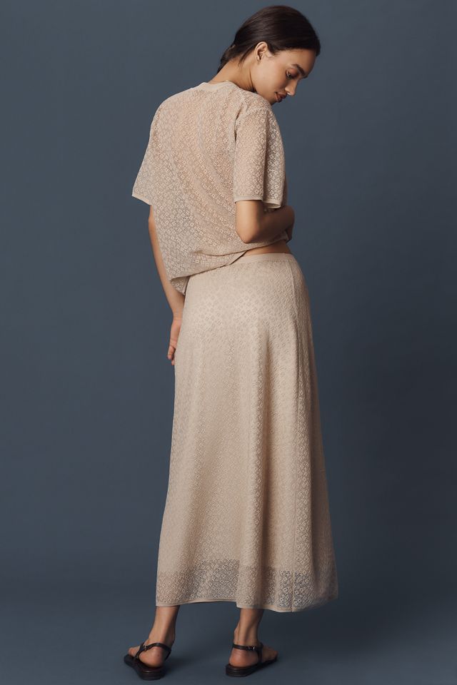 Theory Floral Lace A-Line Midi Skirt #2