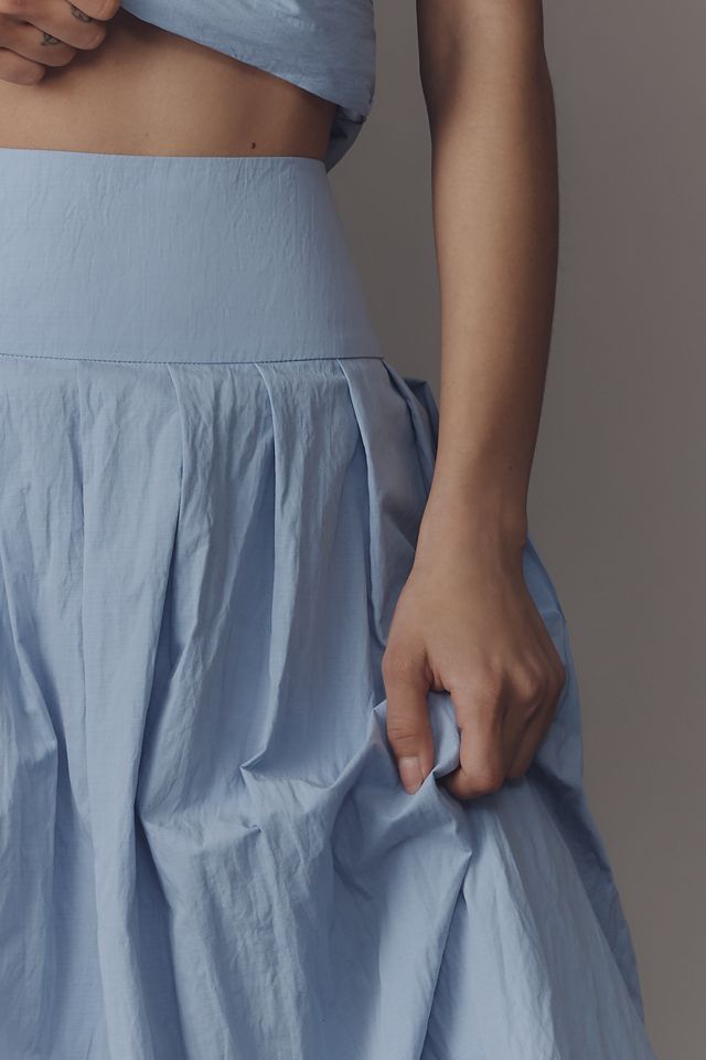 &.Layered Pleated Maxi Skirt #3