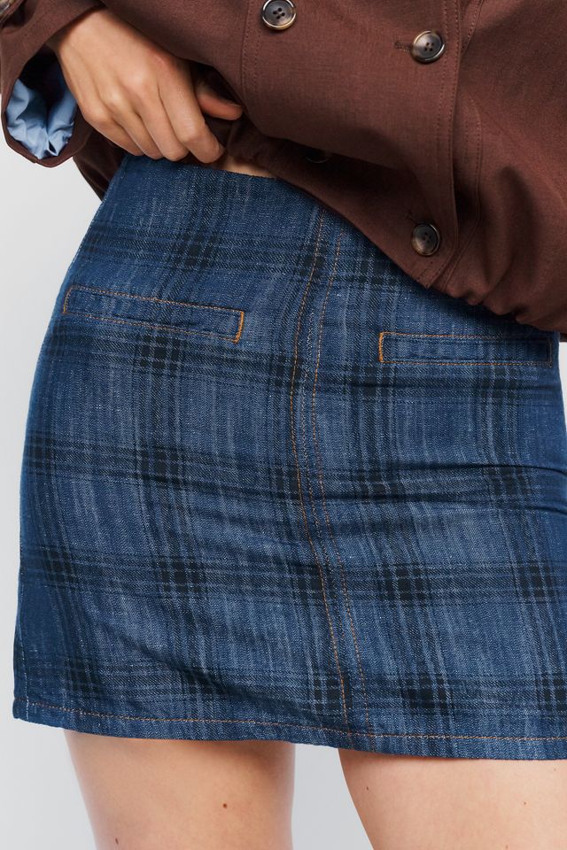 The Tiny Big Sister Linen Cotton Denim Mini Skirt #1