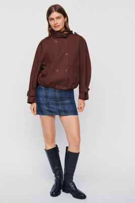 The Tiny Big Sister Linen Cotton Denim Mini Skirt