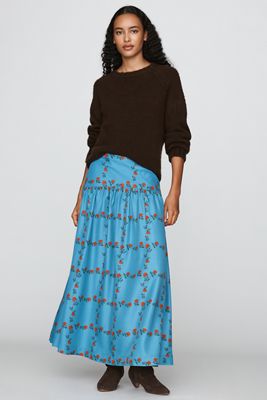 The Tiny Big Sister Roses Grid Skirt