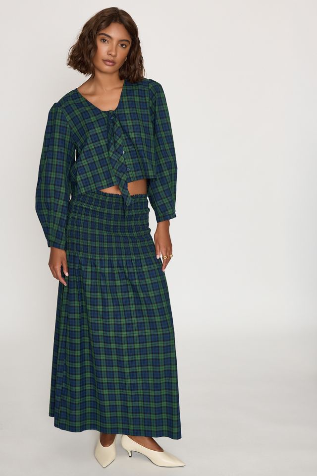 The Tiny Big Sister Check Smocked Maxi Skirt #1