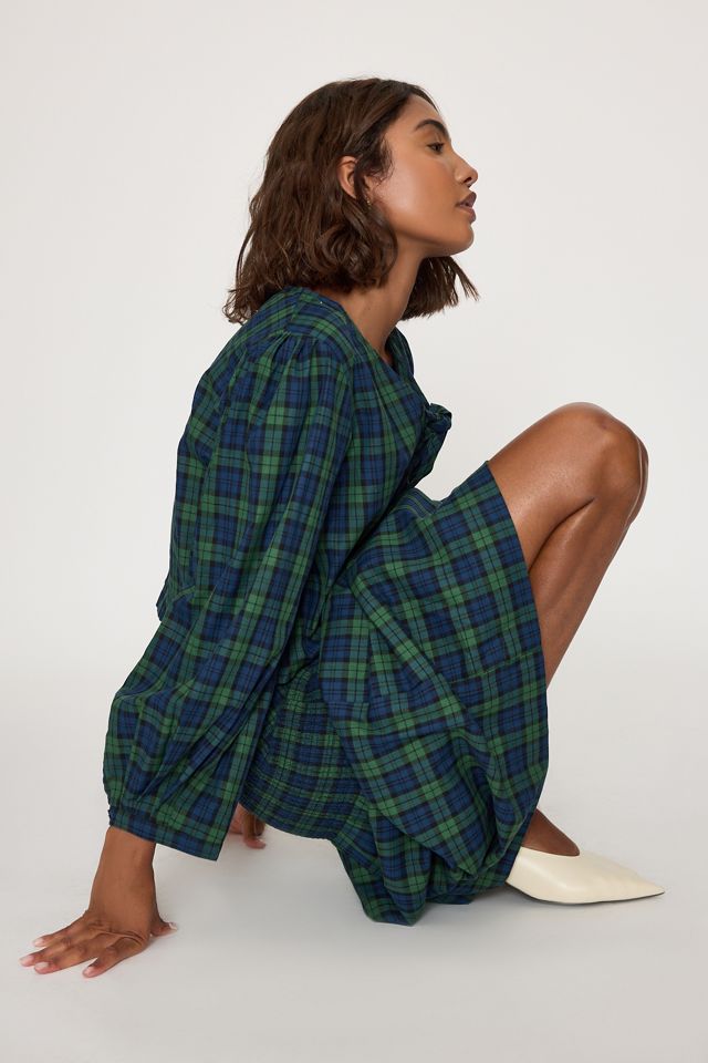 The Tiny Big Sister Check Smocked Maxi Skirt #2
